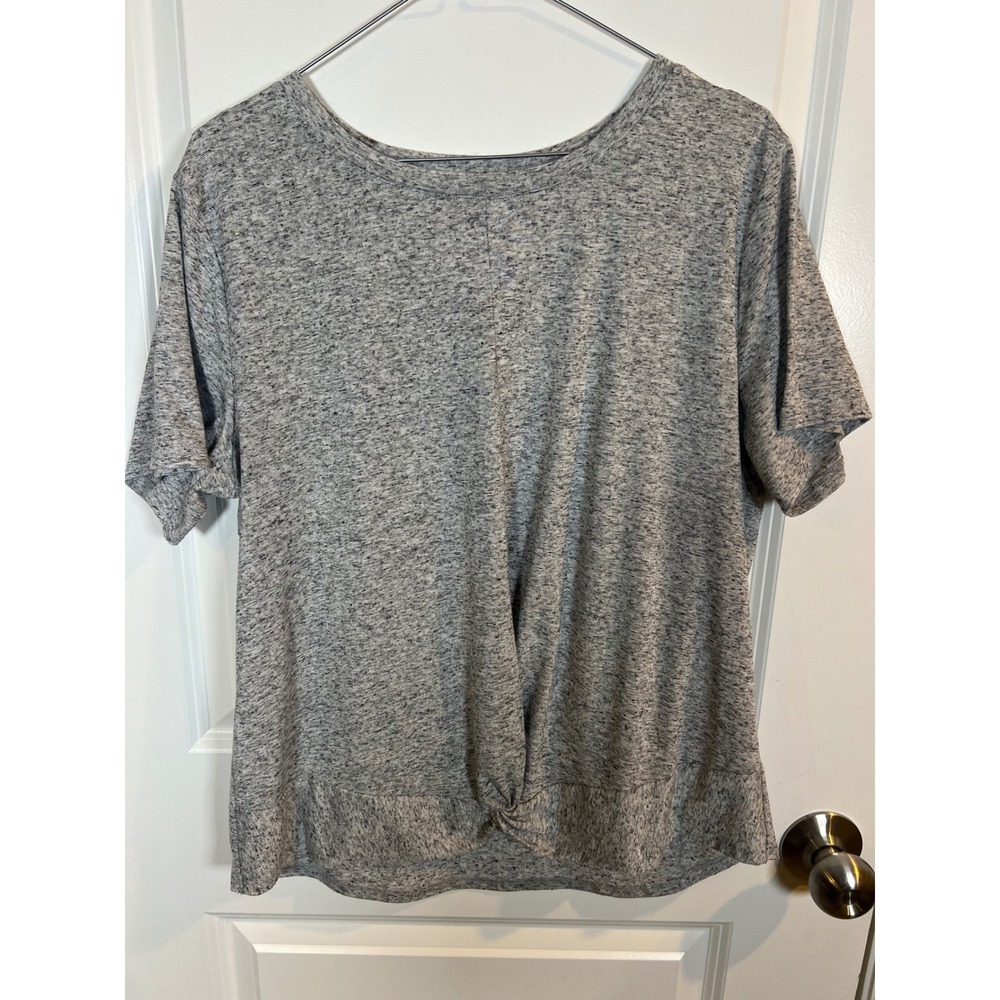 Tek Gear‎ Womens T-Shirt DryTek Twist Front Hem Gray Size L